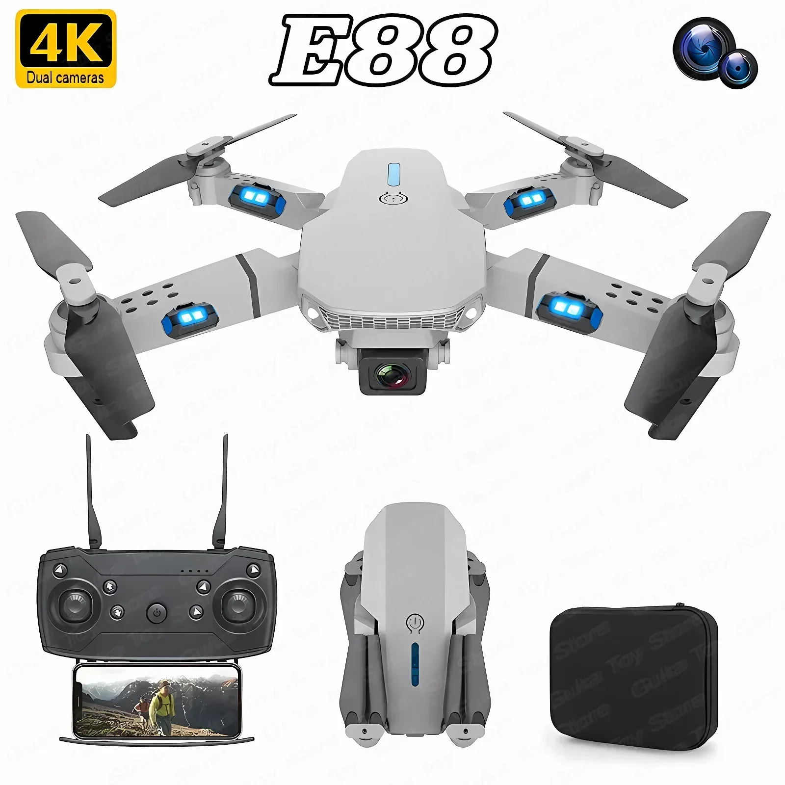 E88 Pro WIFI FPV Drone gran an - Rc Helicopter Case reseña y precio